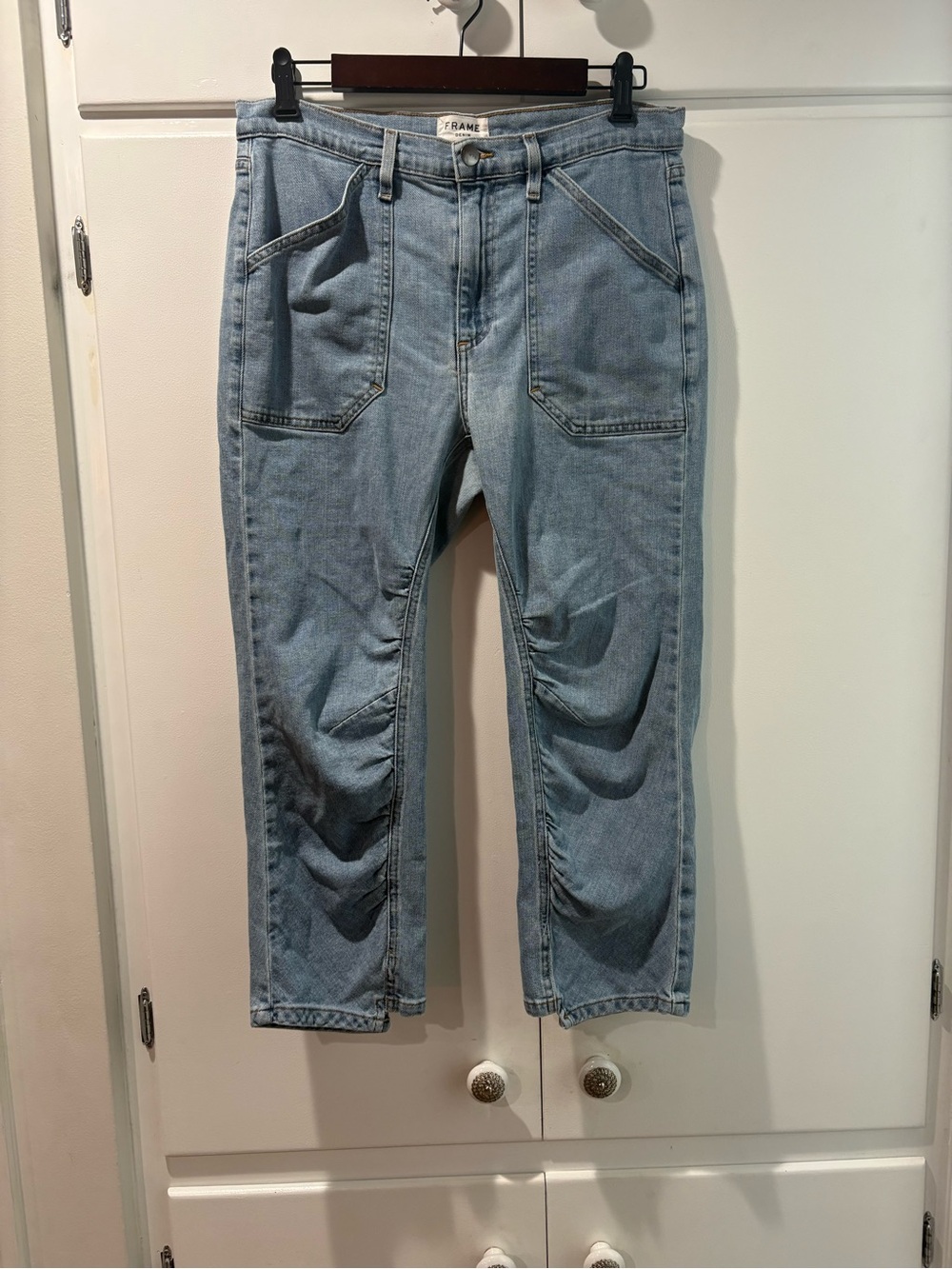 Frame Denim Relaxed Carpenter Jeans in Light Blue Wash